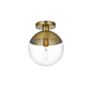 Elegant Lighting Eclipse 10" Wide Semi-flush Globe Ceiling Fixture Satin Gold