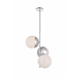 Elegant Lighting Eclipse 3 Light 18" Wide Pendant with Frosted Glass Chrome