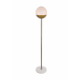 Elegant Lighting Eclipse Single Light 62" Tall Torchiere Floor Lamp with Frosted Glass Brass