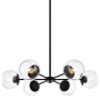 Elegant Lighting Briggs 6 Light 30" Wide Chandelier with Clear Glass Shades Black
