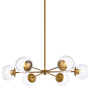 Elegant Lighting Briggs 6 Light 30" Wide Chandelier with Clear Glass Shades Brass