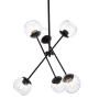 Elegant Lighting Axl 6 Light 24" Wide Sputnik Chandelier with Clear Glass Shades Black