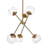 Elegant Lighting Axl 6 Light 24" Wide Sputnik Chandelier with Clear Glass Shades Brass