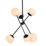 Elegant Lighting Axl 6 Light 24" Wide Sputnik Chandelier with Frosted Glass Shades Black