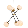 Elegant Lighting Axl 6 Light 24" Wide Sputnik Chandelier with Frosted Glass Shades Black / Brass