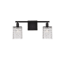 Elegant Lighting Phineas 2 Light 18" Wide Bathroom Vanity Light with Clear Royal Cut Crystals Black