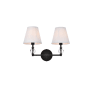 Elegant Lighting Bethany 2 Light 17" Wide Vanity Light Black / White