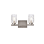 Elegant Lighting Cassie 2 Light 14" Wide Vanity Light Satin Nickel / Clear