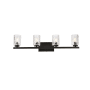 Elegant Lighting Cassie 4 Light 32" Wide Vanity Light Black / Clear