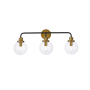 Elegant Lighting Hanson 3 Light 28" Wide Vanity Light Black / Brass / Clear