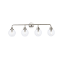 Elegant Lighting Hanson 4 Light 37" Wide Vanity Light Polished Nickel / Clear