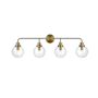 Elegant Lighting Hanson 4 Light 37" Wide Vanity Light Satin Gold
