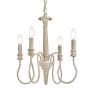 Elegant Lighting Flynx 4 Light 17" Wide Taper Candle Pendant Weathered Dove