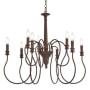 Elegant Lighting Flynx 9 Light 31" Wide Taper Candle Style Chandelier Weathered Oak