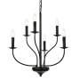 Elegant Lighting Westley 6 Light 24" Wide Taper Candle Style Chandelier Black