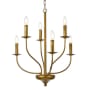 Elegant Lighting Westley 6 Light 24" Wide Taper Candle Style Chandelier Brass