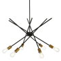 Elegant Lighting Armin 6 Light 32" Wide Sputnik Chandelier Black / Brass