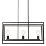 Elegant Lighting Voir 3 Light 32" Wide Linear Chandelier Black
