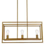 Elegant Lighting Voir 3 Light 32" Wide Linear Chandelier Brass