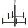Elegant Lighting Carmella 6 Light 22" Wide Taper Candle Style Chandelier Black