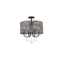 Elegant Lighting Elise 4 Light 17" Wide Semi-Flush Drum Ceiling Fixture with Clear Royal Cut Crystals Black