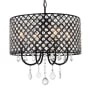 Elegant Lighting Elise 4 Light 17" Wide Crystal Pendant with Clear Royal Cut Crystals Black