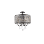 Elegant Lighting Elise 4 Light 17" Wide Semi-Flush Drum Ceiling Fixture with Clear Royal Cut Crystals Black