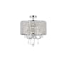 Elegant Lighting Elise 4 Light 17" Wide Semi-Flush Drum Ceiling Fixture with Clear Royal Cut Crystals Chrome
