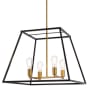 Elegant Lighting Declan 4 Light 24" Wide Lantern Chandelier Black / Brass