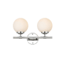 Elegant Lighting Ansley 2 Light 10" Tall Bathroom Sconce Chrome / Frosted White