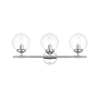 Elegant Lighting Ingrid 3 Light 10" Tall Bathroom Sconce Chrome / Clear