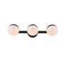 Elegant Lighting Majesty 3 Light 5" Tall Bathroom Sconce Black / Frosted White