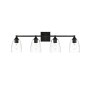 Elegant Lighting Gianni 4 Light 10" Tall Bathroom Sconce Black / Clear