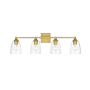 Elegant Lighting Gianni 4 Light 10" Tall Bathroom Sconce Brass / Clear
