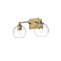 Elegant Lighting Eero 2 Light 16" Wide Vanity Light Satin Gold