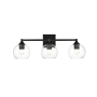 Elegant Lighting Eero 3 Light 25" Wide Vanity Light Black / Clear