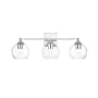 Elegant Lighting Eero 3 Light 25" Wide Vanity Light Chrome / Clear