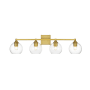 Elegant Lighting Eero 4 Light 33" Wide Vanity Light Brass / Clear
