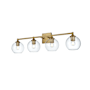 Elegant Lighting Eero 4 Light 33" Wide Vanity Light Satin Gold