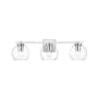 Elegant Lighting Juelz 3 Light 7" Tall Bathroom Sconce Chrome / Clear