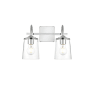 Elegant Lighting Avani 2 Light 10" Tall Bathroom Sconce Chrome / Clear