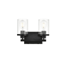 Elegant Lighting Thane 2 Light 12" Wide Vanity Light Black / Clear