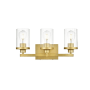 Elegant Lighting Thane 3 Light 18" Wide Vanity Light Brass / Clear