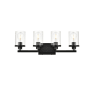 Elegant Lighting Thane 4 Light 25" Wide Vanity Light Black / Clear