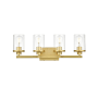 Elegant Lighting Thane 4 Light 25" Wide Vanity Light Brass / Clear