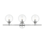 Elegant Lighting Jaelynn 3 Light 10" Tall Bathroom Sconce Chrome / Clear