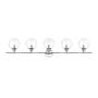 Elegant Lighting Jaelynn 5 Light 10" Tall Bathroom Sconce Chrome / Clear