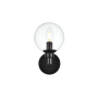 Elegant Lighting Jaelynn 10" Tall Bathroom Sconce Black / Clear