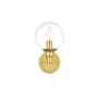 Elegant Lighting Jaelynn 10" Tall Bathroom Sconce Brass / Clear