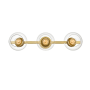 Elegant Lighting Rogelio 3 Light 7" Tall Bathroom Sconce Brass / Clear